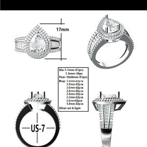 Custom moissanite pear ring from Etsy